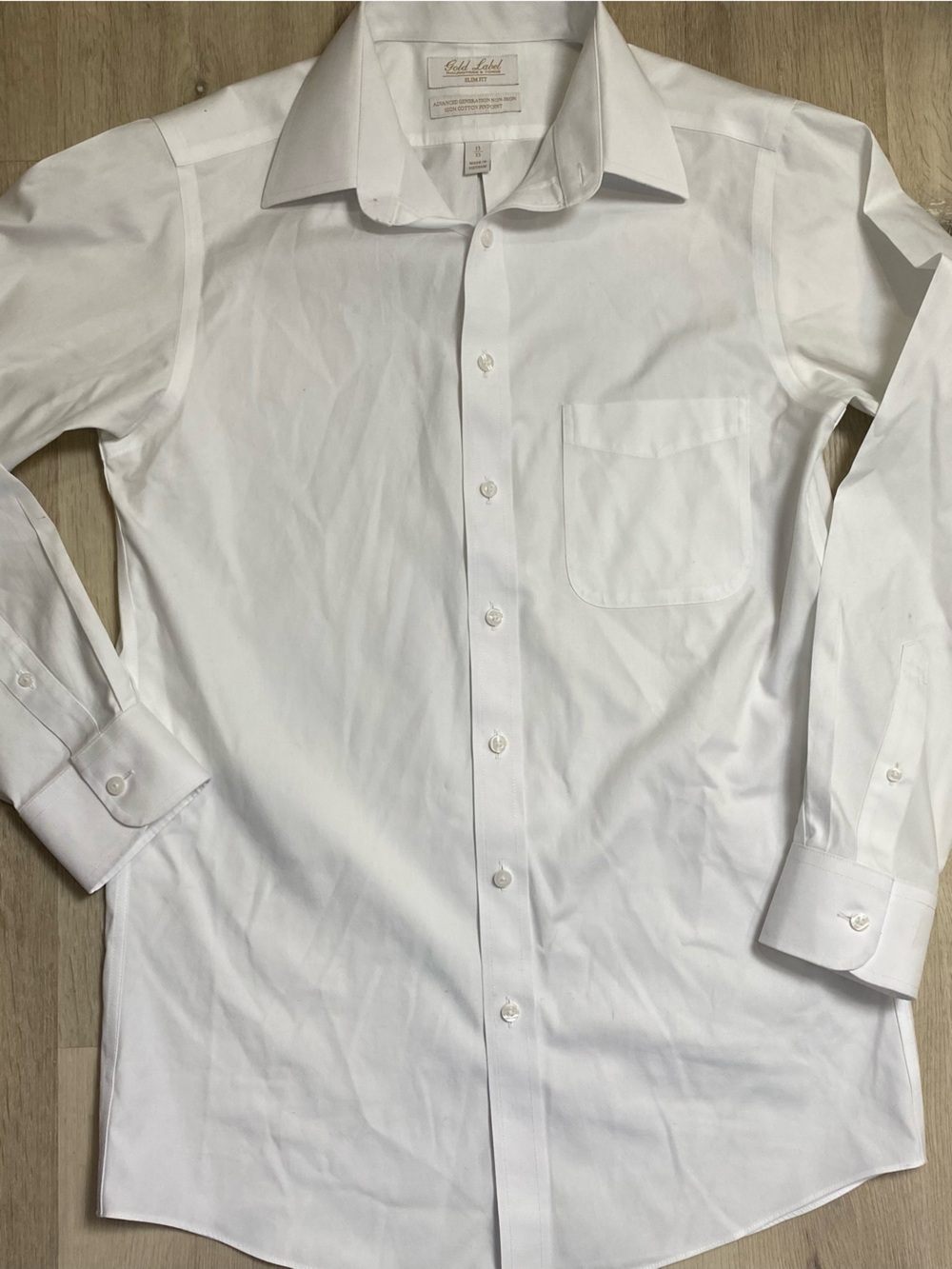 Roundtree & Yorke White Button-Front Dress Shirt